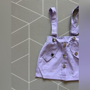 Small shop|Baby girl/toddler Lilac Pastel Suspender Skirt with buttons•••3-4T